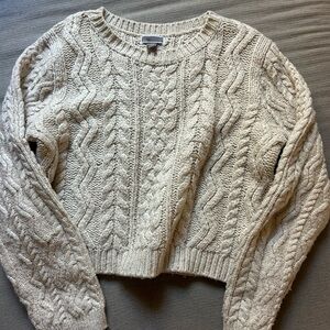 Chelsea & Violet vintage Textured Knit Sweater in Cream